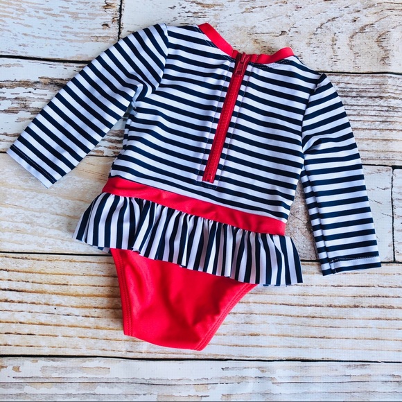 Cat & Jack Baby Rashguard One Piece Swimsuit - 9M - Picture 2 of 5